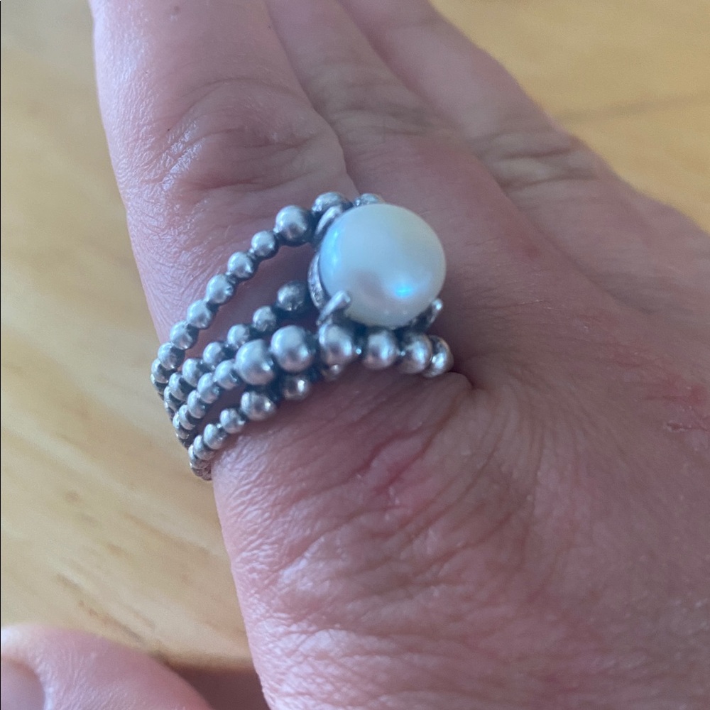 Michael Dawkins Pearl Ring size 8 - Picture 2 of 5